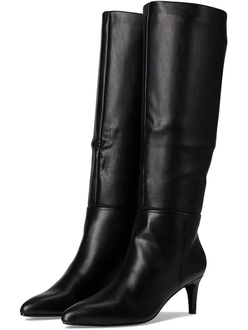 NWT MADDEN NYC KITTEN Knee-High Kitten Heeled Boots, Sleek Leather Look Comfy